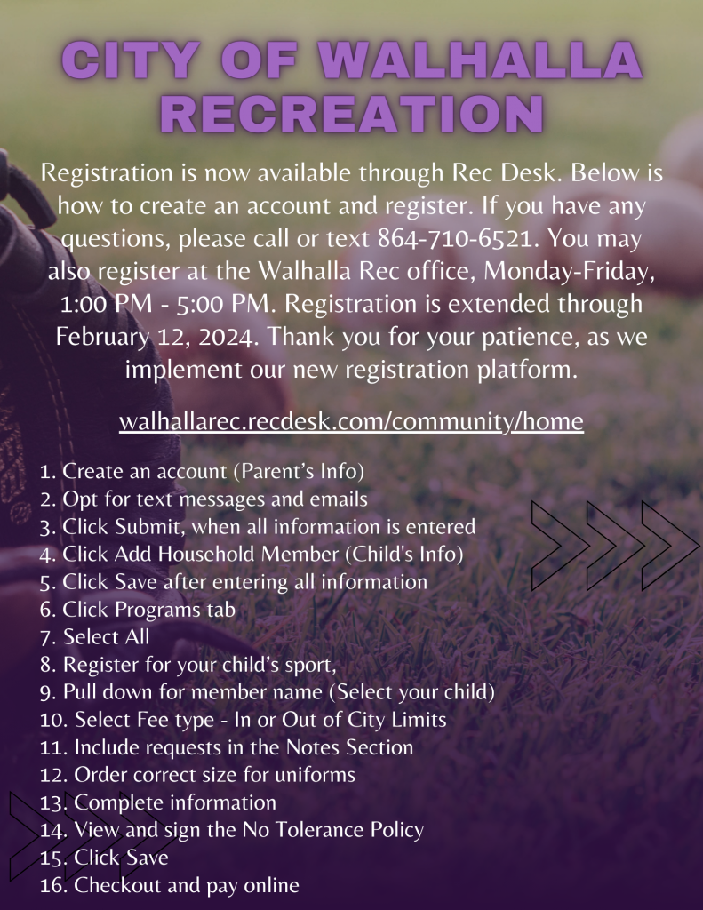 Recreation Department City of Walhalla
